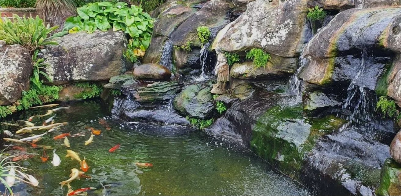 Rock waterfall pond